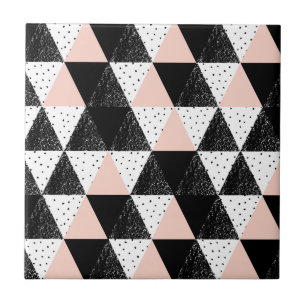 Hand Drawn Triangle Geometric Pattern Ceramic Tile