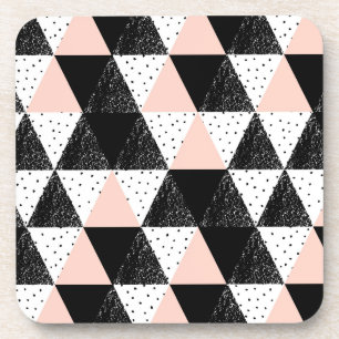 Hand Drawn Triangle Geometric Pattern Coaster