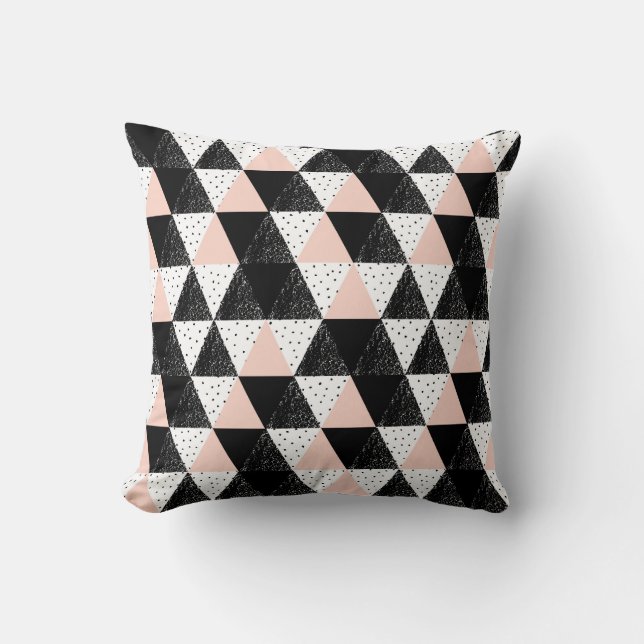 Hand Drawn Triangle Geometric Pattern Cushion (Front)