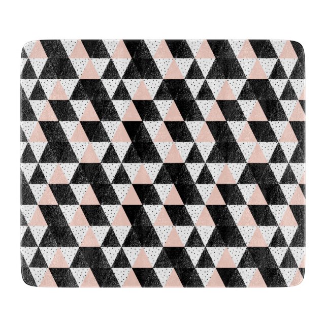 Hand Drawn Triangle Geometric Pattern Cutting Board (Front)