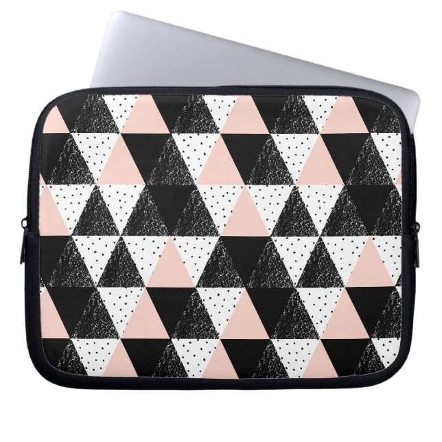 Hand Drawn Triangle Geometric Pattern Laptop Sleeve (Front)