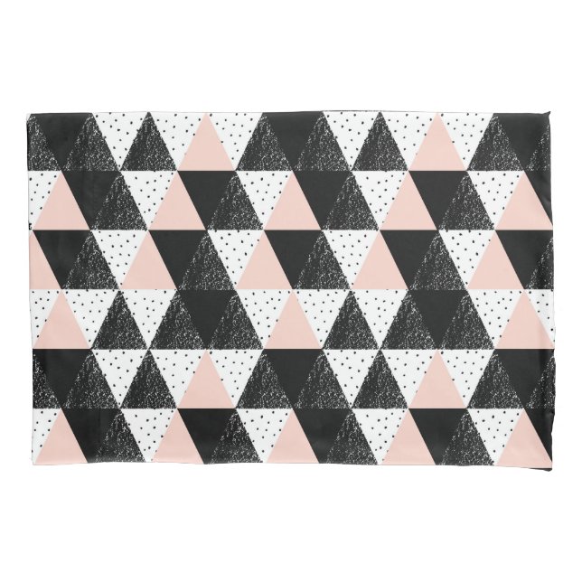 Hand Drawn Triangle Geometric Pattern Pillowcase (Front-Left)