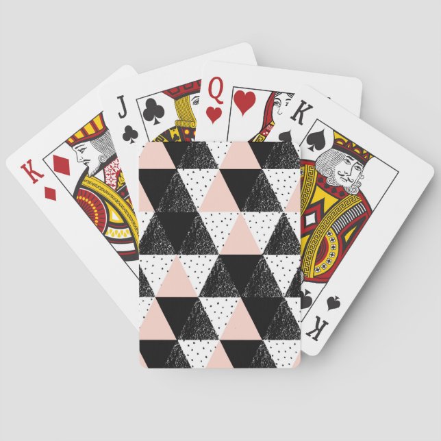 Hand Drawn Triangle Geometric Pattern Playing Cards (Back)