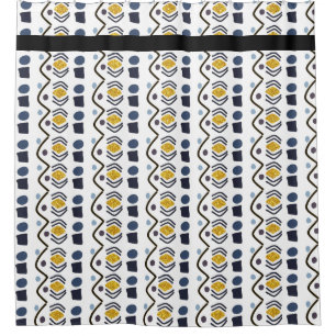 Hand Drawn Tribal Geometric Modern Pattern Shower Curtain