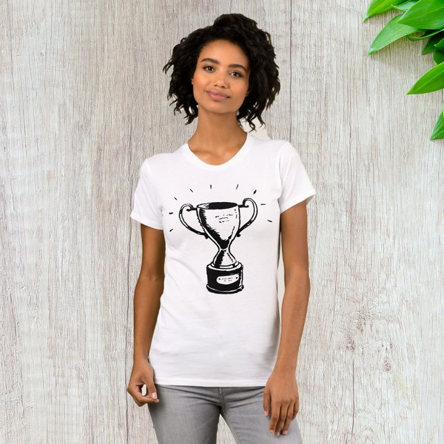 Hand Drawn Trophy Retro Black and White Award T-Shirt (Creator Uploaded)
