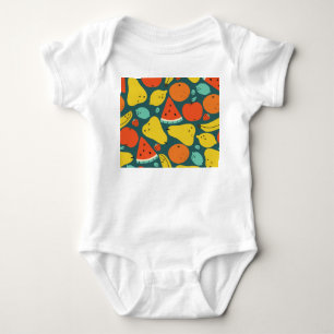 Hand Drawn Tropical Fruit Pattern Baby Bodysuit