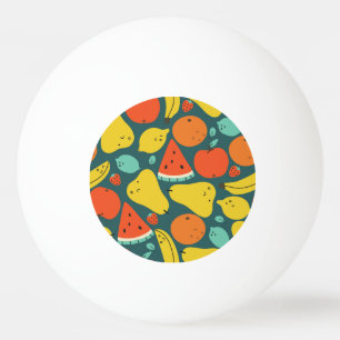 Hand Drawn Tropical Fruit Pattern Ping Pong Ball