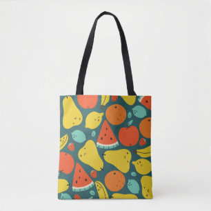 Hand Drawn Tropical Fruit Pattern Tote Bag