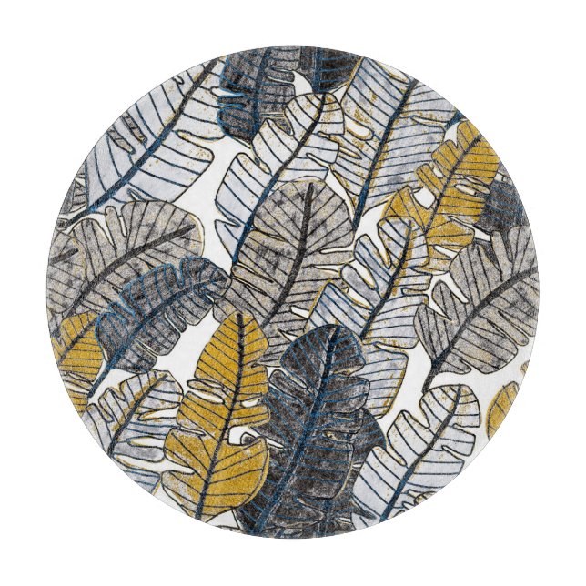 Hand Drawn: Tropical Leaves Cutting Board (Front)