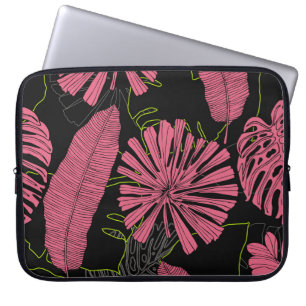 Hand drawn tropical leaves. Exotic plant. Tropical Laptop Sleeve