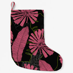Hand drawn tropical leaves. Exotic plant. Tropical Small Christmas Stocking