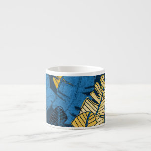 Hand Drawn Tropical Leaves: Seamless Espresso Cup