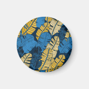 Hand Drawn Tropical Leaves: Seamless Magnet