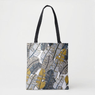 Hand Drawn: Tropical Leaves Tote Bag