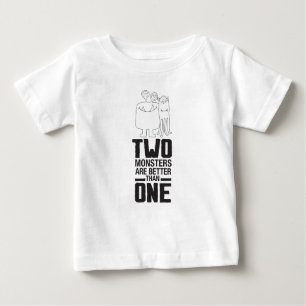 Hand Drawn Two Monster Art Monster Halloween Art Baby T-Shirt
