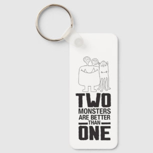 Hand Drawn Two Monster Art Monster Halloween Art  Key Ring