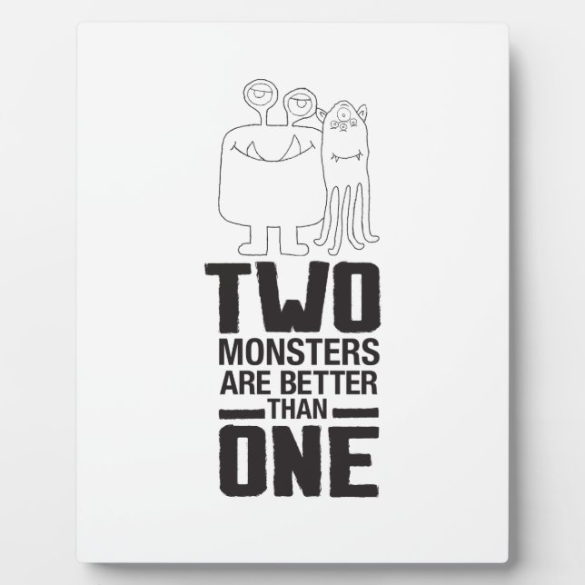 Hand Drawn Two Monster Art Monster Halloween Art  Plaque (Front)