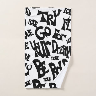 Hand drawn unique Hand Towel Motivational