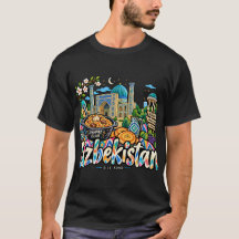 Hand Drawn Uzbekistan Travel Art Landmark