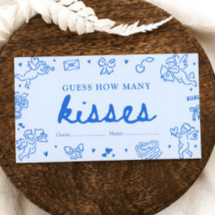 Hand Drawn Valentine Guess How Many Kisses Game Enclosure Card