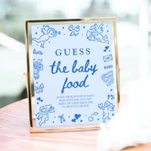Hand Drawn Valentine Guess The Baby Food Sign