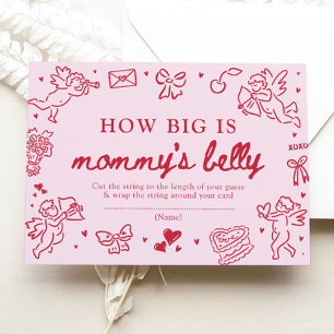 Hand Drawn Valentine How Big is Mummy's Belly Game Enclosure Card