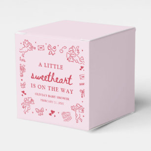 Hand Drawn Valentine Little Sweetheart Baby Shower Favour Box