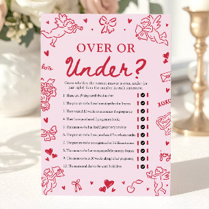 Hand Drawn Valentine Over Or Under Baby Shower Invitation