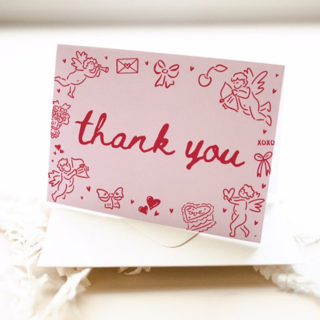 Hand Drawn Valentine Sweetheart Thank you card (Hand Drawn Valentine Sweetheart Thank you card)