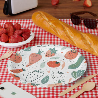 Hand drawn Vegetables Paper Plate