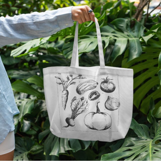 Hand Drawn Vegetables Tote Bag (Creator Uploaded)