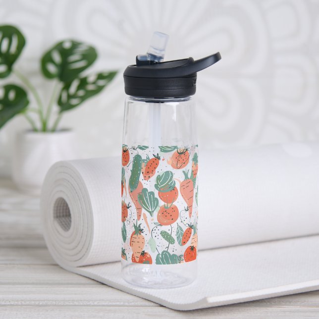Hand drawn Vegetables Water Bottle (Yoga)