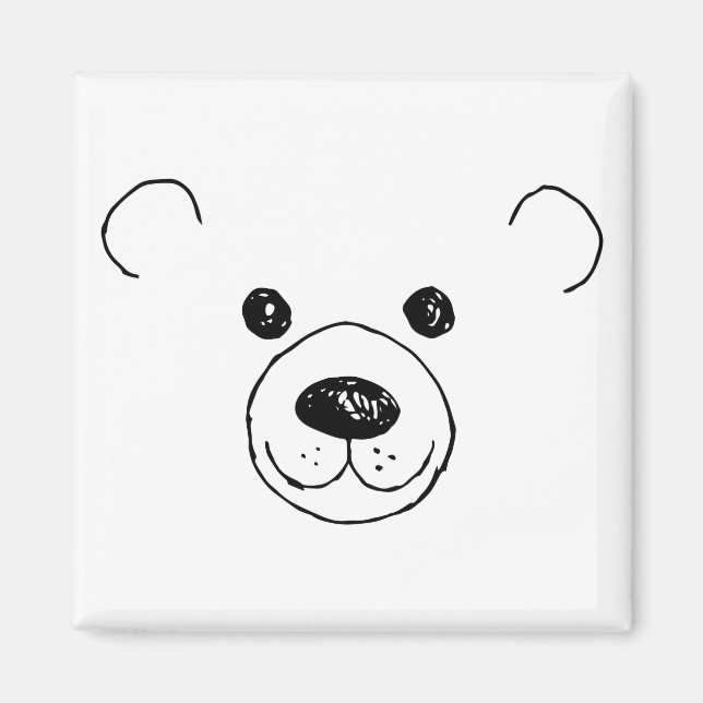 Hand Drawn Very Cute bear The Cutest Bear Magnet (Front)