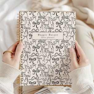 Hand Drawn Vintage Bow Personalised Planner