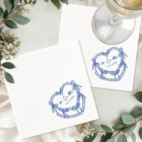 Hand Drawn Vintage Cake Blue Whimsical Wedding