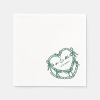 Hand Drawn Vintage Cake Emerald Green Wedding