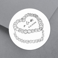 Hand Drawn Vintage Cake Whimsical Wedding