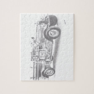 hand drawn vintage fire truck sketch jigsaw puzzle