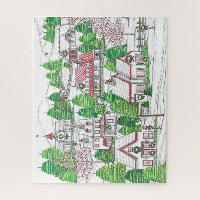 Hand Drawn Vintage Holiday Puzzle (Vertical)