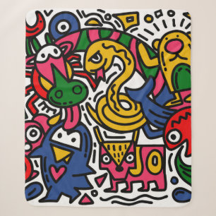Hand Drawn vintage Illustration of Doodle, cartoon Sherpa Blanket