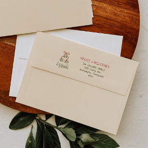 Hand-Drawn Vintage-Inspired Merry Christmas Envelope