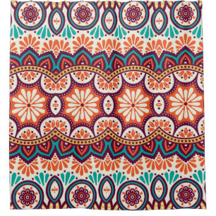 Hand-drawn, vintage Islamic decorative elements. Shower Curtain