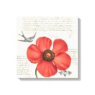 Hand-Drawn Vintage Red Poppy