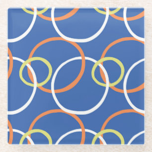 Hand Drawn Vintage Texture Pattern Glass Coaster