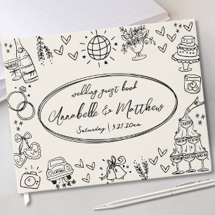 Hand Drawn Vintage Wedding Guest Book