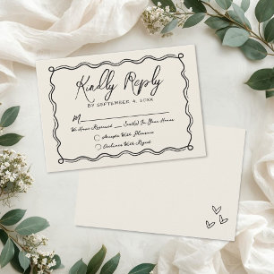Hand Drawn Vintage Wedding RSVP Card