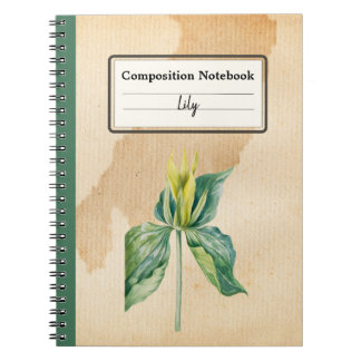 Hand Drawn Wake Robin Personalised Composition Notebook