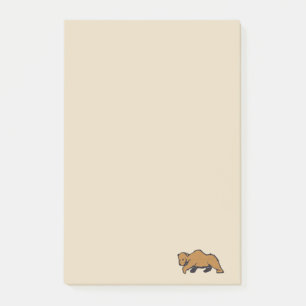 Hand-drawn Walking Brown Grizzly Bear Post-it Notes