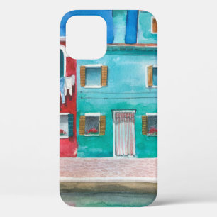 Hand drawn watercolor Italy landscape iPhone 12 Case