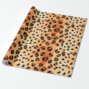 Hand drawn watercolor leopard pattern. Exotic fur  Wrapping Paper